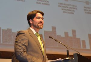 Jesús Manso, durante la presentación del Libro Blanco de la Profesión Docente (2015), que elaboró junto a José Antonio Marina y Carmen Pellicer para el Ministerio de Educación.