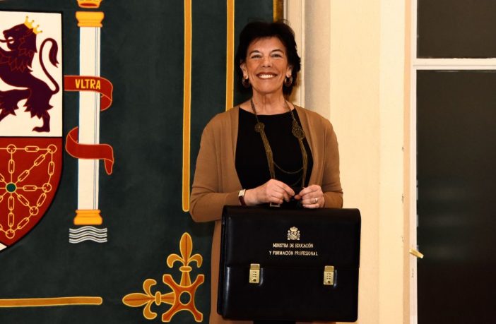 La ministra de Educación y FP, Isabel Celaá, en la toma de posesión de su cartera el 13 de enero.