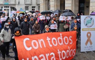 Decenas de concentraciones de Más Plurales este miércoles 16 de diciembre contra la inminente LOMLOE. En la imagen, la de Gijón.